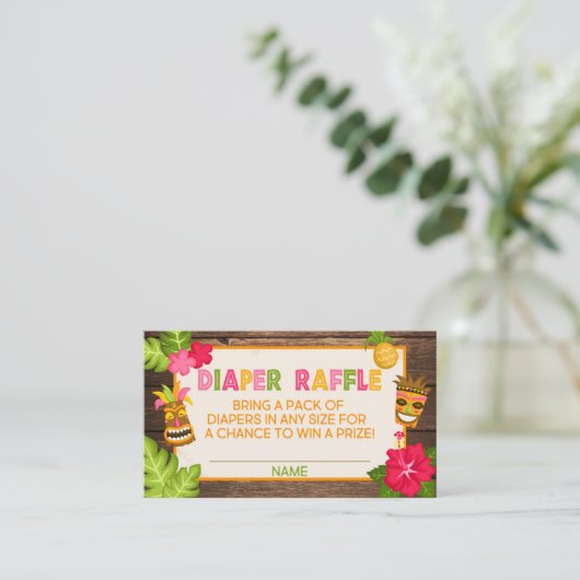 Luau Baby Duwer Windelwaschkarte Begleitkarte (Stehend Vorderseite)