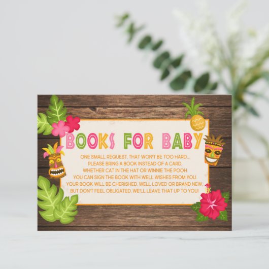 Luau Baby Showbucheinlage Begleitkarte (Stehend Vorderseite)