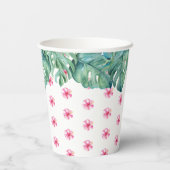 Luau Baby Shower Tropical Hibiskus Blume Pappbecher (Rückseite)