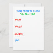 Luau Beach Party Einladung (Rückseite)