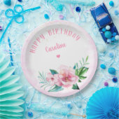 Luau Beach Tropical Floral Hawaiian Geburtstag Pappteller (Party)