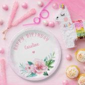 Luau Beach Tropical Floral Hawaiian Geburtstag Pappteller (Party)