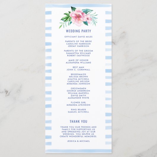 Luau Beach Tropical Floral Hawaiian Wedding Programm (Rückseite)