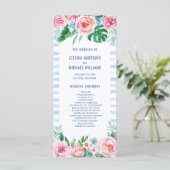 Luau Beach Tropical Floral Hawaiian Wedding Programm (Stehend Vorderseite)