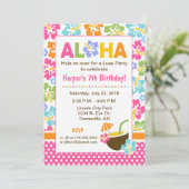 Luau Birthday Einladung (Stehend Vorderseite)