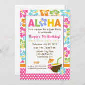 Luau Birthday Einladung (Vorne/Hinten)