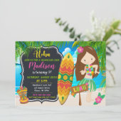 Luau Birthday Einladung Aloha Invites (Stehend Vorderseite)