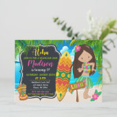 Luau Birthday Einladung Aloha Invites (Stehend Vorderseite)