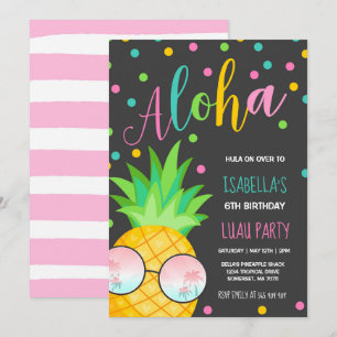 Luau Birthday Einladung Ananas Hawaiian Luau