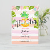 Luau Birthday Invasion Ananas Hawaiian Luau Einladung (Stehend Vorderseite)