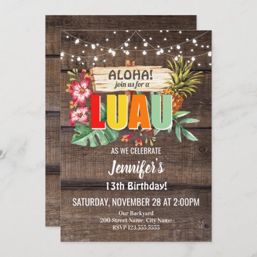 Luau Birthday Party (Vorne/Hinten)