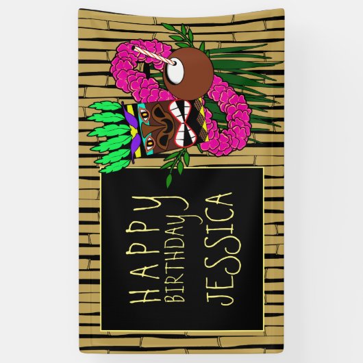Luau Birthday Party Banner Individuelle Name (Vertikal)