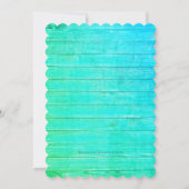 Luau Birthday Party Blue Wood Tropical Blume Einladung (Rückseite)