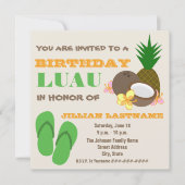 Luau Birthday Party Einladung (Vorderseite)