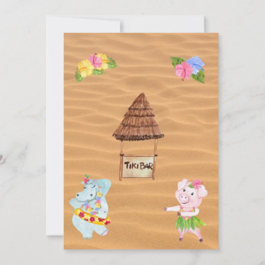 Luau Birthday Party Einladung (Rückseite)