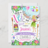 Luau Birthday Party Hawaiian Ananas Pool Party Einladung (Vorderseite)