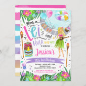 Luau Birthday Party Hawaiian Ananas Pool Party Einladung (Vorne/Hinten)