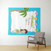 Luau Birthday Party Hawaiian Foto Hintergrund Wandteppich (Beispiel (Horizontal))