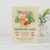 Luau Birthday Party Hawaiian Tiki Einladung (Stehend Vorderseite)