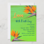 Luau Birthday Party Limone tropische Blume Einladung (Vorderseite)