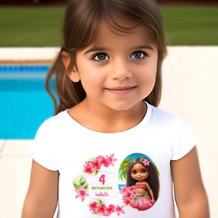 Luau Birthday Tropical Beach Party Name Girl Kleinkind T-shirt