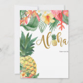 Luau Birthday, Tropical Birthday Party, Aloha Einladung (Rückseite)