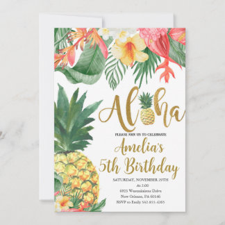 Luau Birthday, Tropical Birthday Party, Aloha Einladung