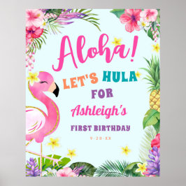 Luau Birthday Tropical Welcome Sign Poster