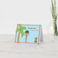 Luau Boy mit dunklem Haar Danke Karte