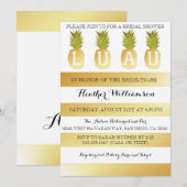 Luau Brautparty-Goldeinladung Einladung (Vorne/Hinten)