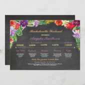 Luau Brautparty Itinerary Bachelorette Einladung (Vorne/Hinten)