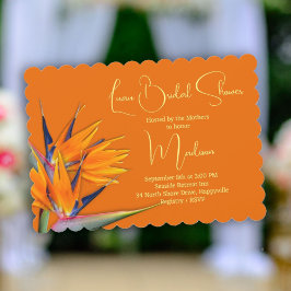 Luau Brautparty Orange Bird of Paradise Design Einladung