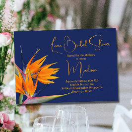 Luau Brautparty Orange Bird of Paradise Design Einladung