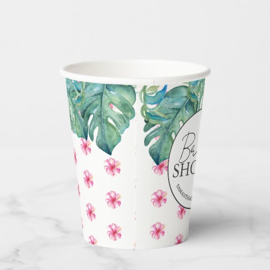 Luau Brautparty Tropical Hibiskus Blume Pappbecher (Rechts)