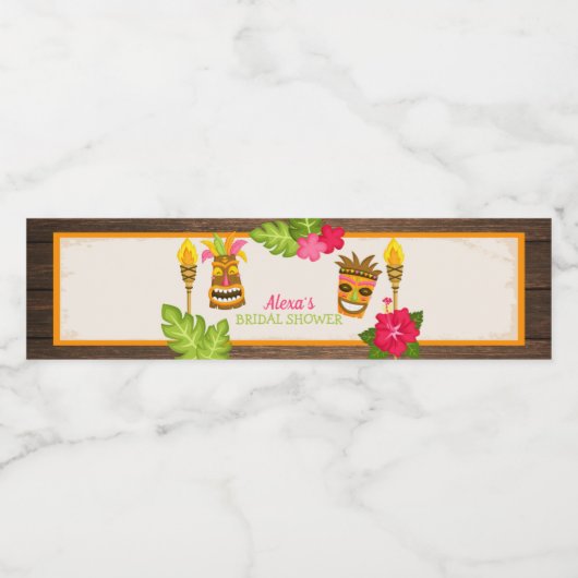 Luau Brautparty Wasserflaschenetikett (Einzelnes Label)
