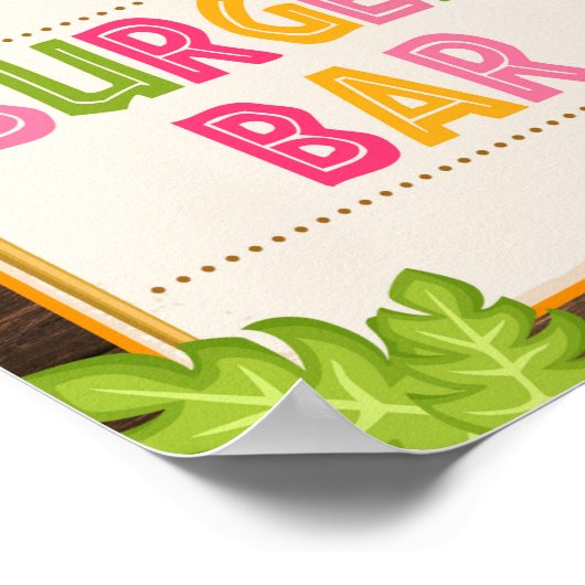 Luau Burger Bar Sign Poster (Ecke)