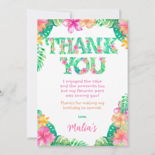 Luau Danke, Card Einladung (Vorderseite)