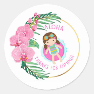 Luau Danke, dass Sie Geschenke für Aufkleber-Etike Runder Aufkleber