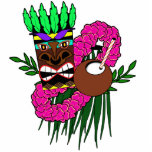 Luau Design Freistehende Fotoskulptur<br><div class="desc">Ein Totem,  eine Kokosnuss und ein Lei! Ideal für ein luauer Party!</div>