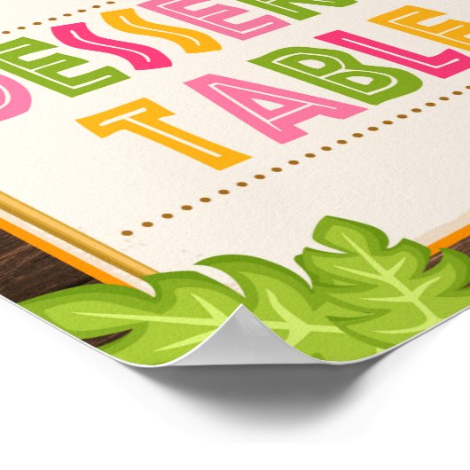 Luau Dessert Table Sign Poster (Ecke)
