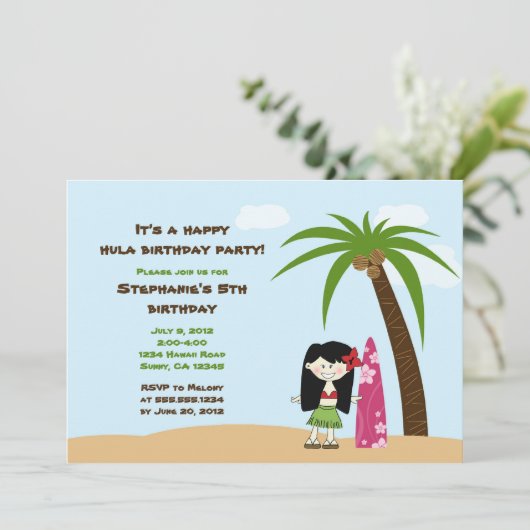 Luau Einladung (Stehend Vorderseite)