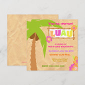 Luau Einladung Licht braun (Vorne/Hinten)