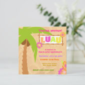 Luau Einladung Licht braun (Stehend Vorderseite)