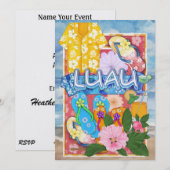 Luau-Einladung von SRF Einladung (Vorne/Hinten)