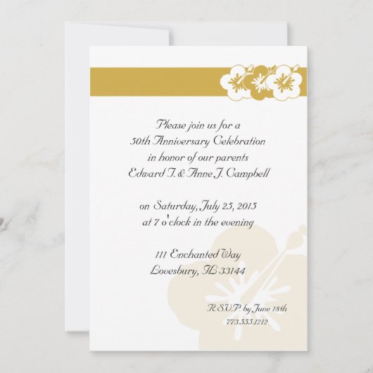 Luau Einladungen zum 50. Jahrestag (Vorderseite)