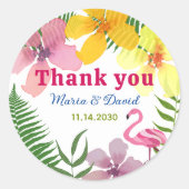 Luau Engagement Party Danke Runder Aufkleber (Vorderseite)