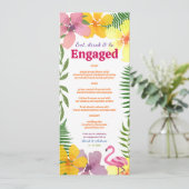 Luau Engagement Party Tropical Menükarte (Stehend Vorderseite)