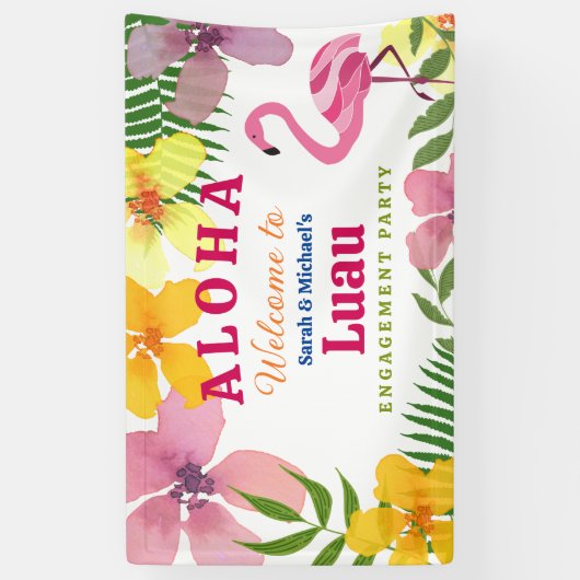 Luau Engagement Party Willkommen Banner (Vertikal)