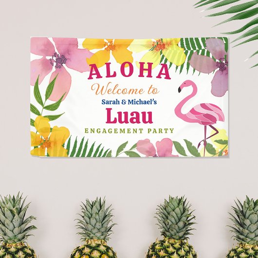 Luau Engagement Party Willkommen Banner