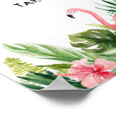 Luau Flamingo Tropical Gastgeschenk Sign Poster (Ecke)